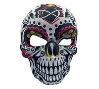 eBoutik - Halloween Mexican Day of The Dead Sugar Skull Novelty Costume Masks - Undead Festival Dress Up For Women, Men & Kids (Fire)