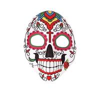 eBoutik - Halloween Mexican Day of The Dead Sugar Skull Novelty Costume Masks - Undead Festival Dress Up For Women, Men & Kids (Floral Cross)