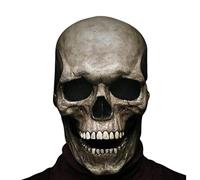 eBoutik - Halloween Spooky Full Head Mask - Creepy Moving Jaw Skull Mask - Perfect Horror Prop for Halloween Parties, Trick or Treat or Spooky Event