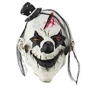 eBoutik House of Horror Spooky Full Face Mask - Halloween Scary Clown Mask Creepy, Blood Cut Scar, Killer Clown Latex Full Head Cosplay Head Covering