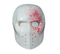 eBoutik - Jason Horror Hockey Mask with Fake Blood - Bloody Fake Blood Splater Murder Killer Scary Spooky Halloween Face Covering Fancy Dress Costume