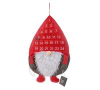 eBoutik - Large Christmas Gonk Advent Calendar - 25 Pockets For Home Made DIY Reusable Festive Countdown - Nordic Gnome Design For Children & Adults at Xmas (Red)