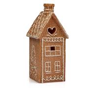 eBoutik - Large LED Light-Up Gingerbread House Christmas Holiday Decoration with Candy Details - Traditional Cottage Tall Home Decor With Warm White Lights Collectible Figurine