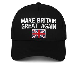 eBoutik - Make Britain Great Again Hat - MBGA Embroidered Black Baseball Cap with Union Jack - Adjustable Patriotic British Snapback for UK Men & Women