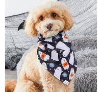 eBoutik - Novelty Fun Animal Halloween Ghost Dog Bandana - Spooky Pet Scarf for Dogs and Cats for Cute Halloween Costume For Pets