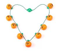 eBoutik - Novelty Halloween Light-Up Necklace - Spooky LED String Lights with Pumpkin, Skull and Ghost Decorations for Party Favours for Kids & Adults (Pumpkins)