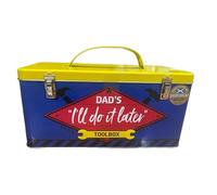 eBoutik - Novelty "I'll do it later" Slogan Tool Box Tin with Scottish Butter Shortbread Biscuits, Father's Day Gift Set, Storage Container For Dad