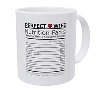 eBoutik - Novelty My Perfect Wife Nutrition Facts Design Coffee Mug - Fun Joke Romantic Gift for Her Birthday -Wedding Gift for Wifey