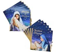 eBoutik - Pack of 12 Luxury Religious Christmas Cards with Envelopes - Mother Mary and Jesus Scene - Festive Nativity Blessings at Christmas Time Xmas Theme