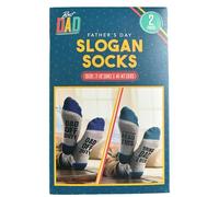 eBoutik - Pack of 2 Funny Joke Socks for Das - 'Bring Dad a Beer & Dad Off Duty' Noveltly Fun Designs in Gift Box - Birthday Present, Summer or Christmas