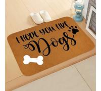 eBoutik - Pet Owners House Decorative Door Mat - Home Hallway Natural Colour Funny Dog Non-Slip Rubber Backing Welcome Floor Mat - (I Hope You Like Dogs)