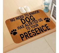 eBoutik - Pet Owners House Decorative Door Mat - Home Hallway Natural Colour Funny Dog Non-Slip Rubber Backing Welcome Floor Mat - (No Need To Knock)