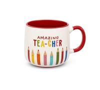 eBoutik - Red Colourful Teacher Mug - Thank You Teacher Gift, End of Year School Present for Teachers, Teaching Assistants & Tutors, Bright Appreciation Coffee Cup