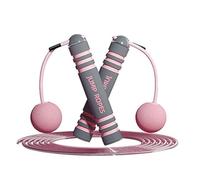 eBoutik - Ropeless Skipping Rope with Weighted Balls - Adjustable Tangle-Free Jump Handles for Home HIIT & Gym Cardio - Boxing, Core & Fat-Burn Workout - Pink