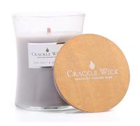 eBoutik - Scented Hourglass Candle with Crackling Wick - Strong Fragrance & Long Burn Time for Internal Home Decor - Gift for Her (Sea Salt & Amber 310g)