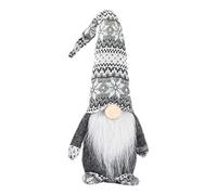 eBoutik - Set of 2 Knitted Plush Soft Christmas Gonk Decoration - Christmas Ornament Home Decor - Swedish Tomte/Santa/Elf/Gnome Figurine (Grey & White)