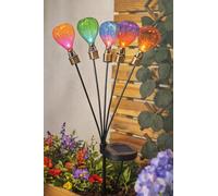 eBoutik Solar Hot Air Balloons Garden Lights - Multicolour LED Flame Effect Stake Lights, Outdoor Waterproof Decorative Pathway Lawn Lights with Auto On/Off Sensor - Summer Garden Decor