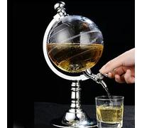 eBoutik - Sparkling Glass Globe World Map 700ml Whiskey Decanter Set - Whiskey, Cocktails, Bourbon Liquor & Wine - Gift for Men for Christmas - Xmas Stocking Filler for Him