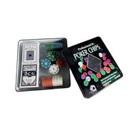 eBoutik - Texas Hold'em Poker, Blackjack, Heavyweight Chips & Card Game Set, Casino Style Gift Tin Storage Box - Adult Games For Mothers Day, Easter, Birthday, BBQ & Casino Parties