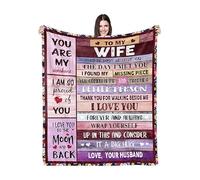 eBoutik - "To My Wife Gift Poem Love Letter Blanket - I Love You Letter Printed Warm Xmas Throw For Christmas, Birthday or Anniversary (130cm x 150cm)