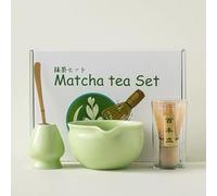 eBoutik - Traditional Japanese Matcha Tea Ceremony Set, Spring Healthy 5-Piece Gift Box with Bowl, Tea Whisk, Hyakhontachi for Making Breakfast/Matcha Latte Valentines (Green)
