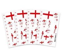 eBoutik - Ultimate Party Multi Pack England Football Finals Flag Temporary Tattoos, St George Cross Face & Body Stickers for World Cup 2026 Accessories