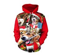 eBoutik - Unisex Novelty Pullover Christmas Hoodie - Festive Designs For Parties, Family Events or Christmas Day - (Christmas Pets)