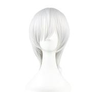 eBoutik - White Short Wig for Fancy Dress - Elf, Wizard & Ghost Cosplay Costume Accessory - Spooky Halloween Role Play Hairpiece for Men & Women