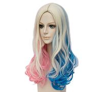 eBoutik - Wig Fancy Dress Up Hair Piece Wigs - Cosplay Party Accessory - Adult Costume Role Play Superhero Villan Role Play - Easter Role Play - Pink & Blue Cartoon