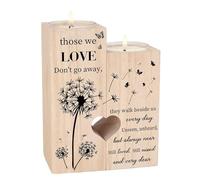 eBoutik - Wooden Heart-Shaped Memorial Candle Holder For Lost Ones At Christmas - Sympathy Gift with Engraved Message Bereavement Condolence Gift For Family & Friends