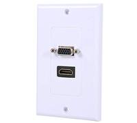 Eboxer Distribution and Organization Multimedia Wall Plates Socket Panel, Composite HDMI VGA 2 in 1 Panel Connect Plug Audio Video Adapter Jack Wiring Plug Outlet