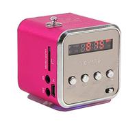 Eboxer Portable Mini Speaker Music Player FM Radio Stereo Speaker Support TF Card U Disk Short Design Car for Mobile Phone/Tablet/Computer (Rose Red)