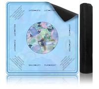 Ebrima Mahjong Mat, 31.5x31.5 inch Gaming Mat with Mahjong Line Reader, Anti-Slip & Noise Reduction, Table Mat with Rules for Mahjong, Poker, Dominoes, Card Games