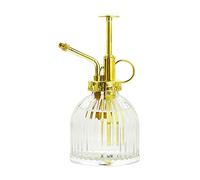 Ebristar Glass Plant Mister Spray Bottle, Vintage Plant Water Spritzer, Succulent Watering Bottle with Gold Top Pump, Decorative Glass Sprayer Mister Small Watering Can for Indoor Houseplant - Clear