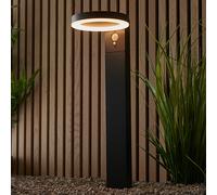 ebro led pir outdoor post photocell in textured black