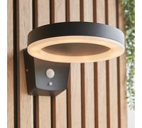ebro led pir outdoor wall photocell in textured black