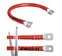 EBROM Battery Cable Plus Cable 50 mm² Red, Ready Assembled, from 30 cm to 10 m, Many Lengths + Ring Eyelets/Cable Lugs M6/M8/M10/M12 Can Be Combined Your Selection: PLUS 50 mm2, 30 cm Cable Lug 2 x M8