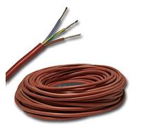 EBROM Silicone Cable, 3 x 2.5 mm², OFC Copper Galvanised 100%, Black, Sauna, Terrarium, Industrial or Technical Use