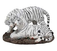 Ebros 10.25" Wide Embracing Albino Bengal White Tiger Couple Statue As Predator Forest Tigers Giant Cats Decorative Resin Collection Figurine Perfect for Shelves Desktops Decors