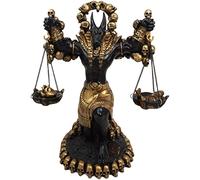 Ebros Ancient Egyptian God Anubis Statue by Ankh Altar Weighing The Heart Against Ostrich Feather Figurine 9" Tall