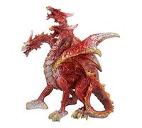 Ebros Ancient Legendary Three Headed Dragon Hydra Roaring Statue 8" Tall Dungeons Dragons Legends and Fantasy Decor Sculpture Medieval Renaissance Figurine Collectible (Red Ember)