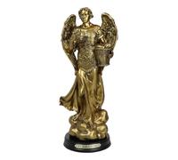 Ebros Byzantine Eastern Orthodox Catholic Church Archangel of The Angelic Council Statue 8" Tall Figurine with Brass Name Plate Wooden Base (Barachiel Provision of God)