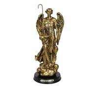 Ebros Byzantine Eastern Orthodox Catholic Church Archangel of The Angelic Council Statue 8" Tall Figurine with Brass Name Plate Wooden Base (Raphael Healing of God)