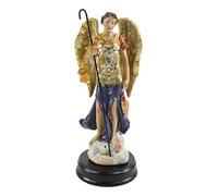 Ebros Catholic Church Archangel Raphael with Staff and Anointing Oil Canisters Figurine 5.25" Tall Saint Rafael God's Healing and Restoration Angel Decorative Altar Sculpture