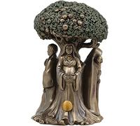 Ebros Celtic Sacred Moon Triple Goddess Mother Maiden Crone Under Tree of Life Statue 5.5" Tall Hecate Brigid Wicca Wiccan Holy Trinity Decor Sculpture Decorative Figurine Cosmic Celestial Gods