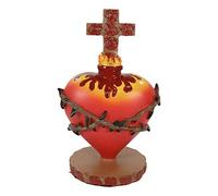 Ebros Day Of The Dead Sacred Heart Of Jesus With Crown Of Thorns Rose Of Sharon And Flame Crucifix Cross Figurine God's Compassion For Humanity Religious Latin Mexican Catholic Decor Statue