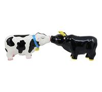 Ebros Farm Bovine Cattle Love Affair Kissing Bull And Cow Salt And Pepper Shakers Set Fun Kitchen Dining Bull Matador And Holstein Cow Ceramic Magnetic Decor Figurines