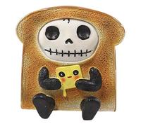 Ebros Furry Bones French Toast Bread With Swiss Cheese Slice Skeleton Figurine 3"H Furrybones Breakfast Fiesta Theme Costume Hooded Voodoo Skeletons Skulls Macabre Collectible Sculpture Decorative Toy