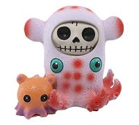 Ebros Furry Bones Pink Giant Squid Ocean Monster Skeleton Figurine 3" H Furrybones Nautical Sea Animal Costume Hooded Voodoo Skeletons Skulls Macabre Collectible Sculpture Decorative Toy