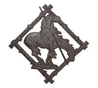 Ebros Gift 9" Wide Rustic Western Native American Indian Warrior with Spear On Bowing Horse 'End of The Trail' Cast Iron Trivet Vintage Decorative Accent for Wall Or Table Furniture